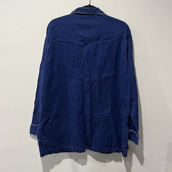 Derek Rose Pajama Top Mens XL Blue White Striped Cotton Long Sleeve Button Up - Picture 2 of 8